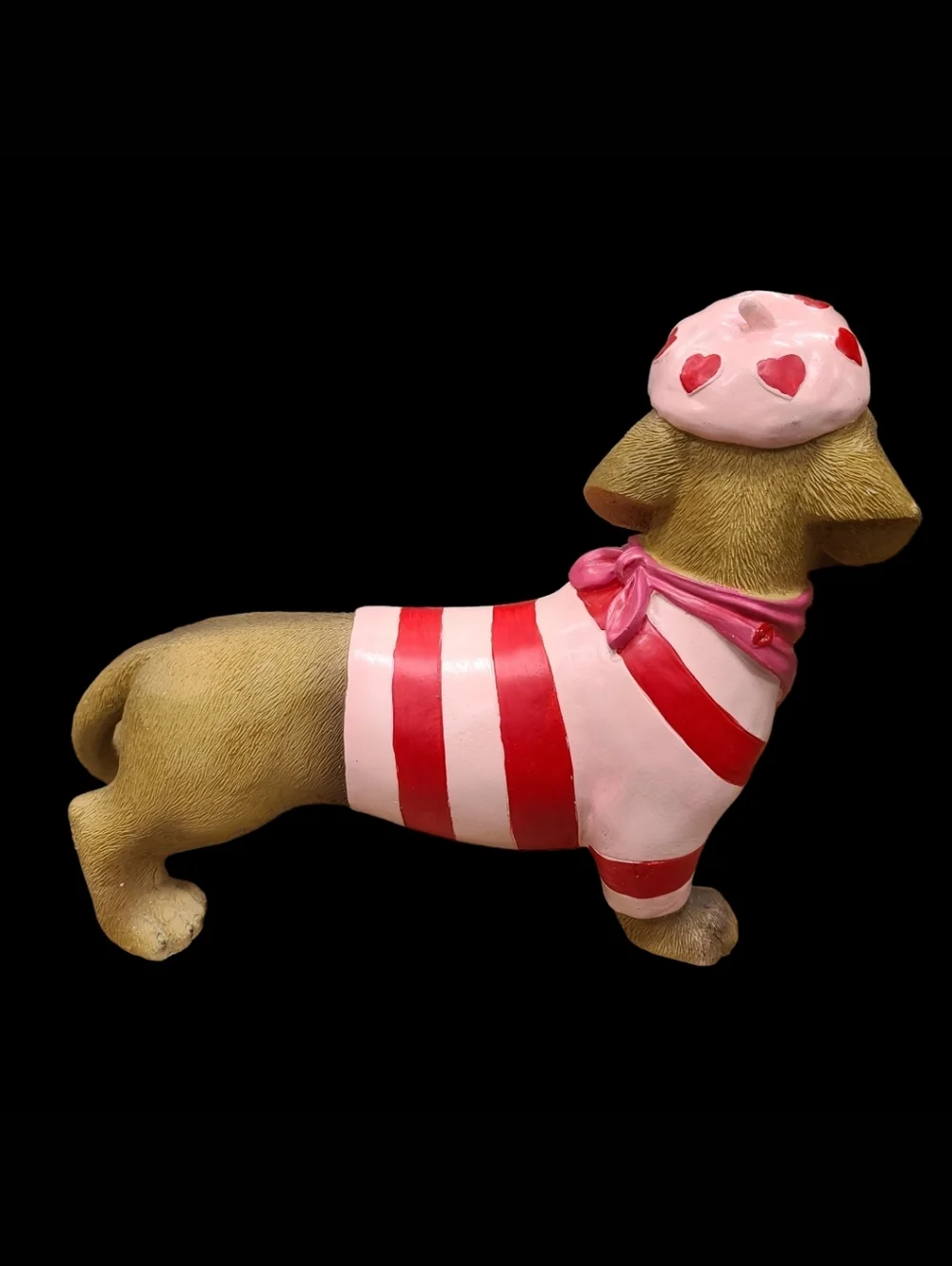 Parisienne Dachshund Doxie Weiner Dog Heart French Beret Statue Figure Decor